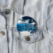 青の色が影響カッコいいを受けユニークた、自然、湖 缶バッジ (インサイチュ)