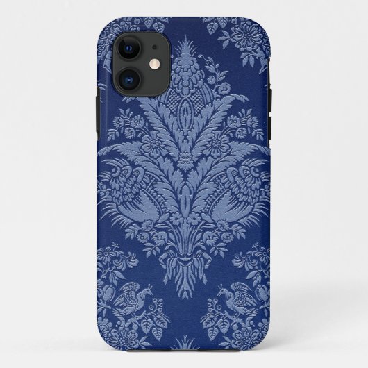 青の色合いのヴィンテージの花柄 Case-Mate iPhoneケース (裏面)