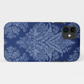 青の色合いのヴィンテージの花柄 Case-Mate iPhoneケース (裏面(横))