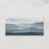 青の色合いの山脈のレイヤ 名刺 (裏面)