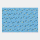 青の色合い – 卒業パターン ラッピングペーパーシート (正面3)