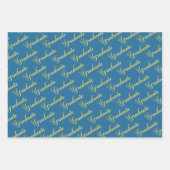 青の色合い – 卒業パターン ラッピングペーパーシート (正面2)