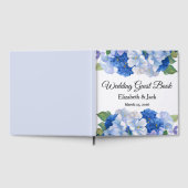 青の花のデザインのウェディングゲストブック ゲストブック (全面)