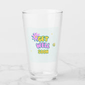 青の花はっきりしたで文字を早く得る タンブラーグラス (正面)