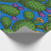 青の花オプンティア ラッピングペーパー (角)