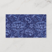 青の花柄そしてリボン 名刺 (裏面)