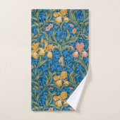 青の華美でビクトリアンなピンク及び金ゴールドのアイリス バスタオルセット (ハンドタオル)