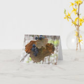 青の葉と葉 – 空白の Greeting Card カード (黄色い花)