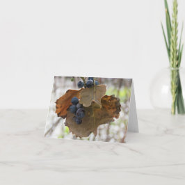 青の葉と葉 – 空白の Greeting Card カード