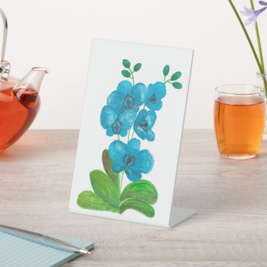 青の蘭 台座サイン (インサイチュ)