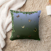 青の蝶 クッション (ブランケット)