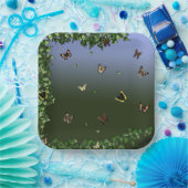 青の蝶 ペーパープレート (パーティー)