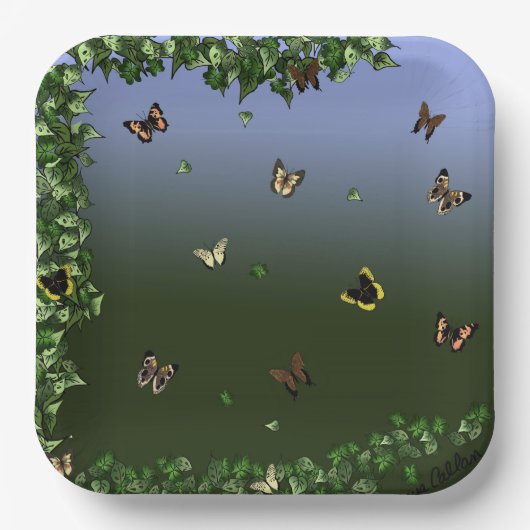 青の蝶 ペーパープレート (正面)