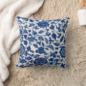 青の装中国の飾フローラ クッション (ブランケット)