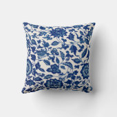 青の装中国の飾フローラ クッション (裏面)