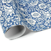 青の許可ヴィンテージパターン ラッピングペーパー (ロールコーナー)