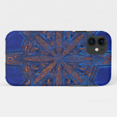 青の詳しい種族の無秩序の記号の金ゴールド Case-Mate iPhoneケース (裏面(横))
