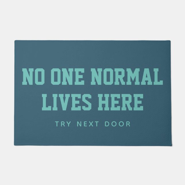 青の誰も普通の生活ここでは次のドアを試みる ドアマット (正面)