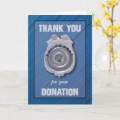 青の警察署への寄付ありがとう カード (黄色い花)