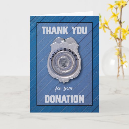 青の警察署への寄付ありがとう カード (黄色い花)