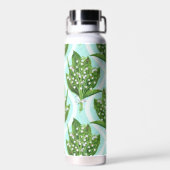 青の谷の花のユリの花束 ウォーターボトル (背面)