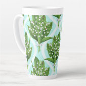 青の谷の花のユリの花束 カフェラテマグ (左アングル)