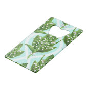 青の谷の花のユリの花束 クレジットカード栓抜き (正面アングル)