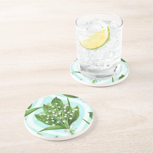 青の谷の花のユリの花束 コースター (側面)