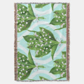 青の谷の花のユリの花束 スローブランケット (正面縦)