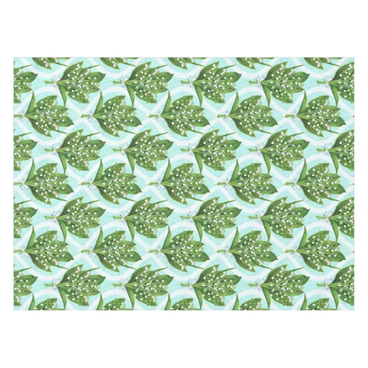 青の谷の花のユリの花束 テーブルクロス (正面(横))