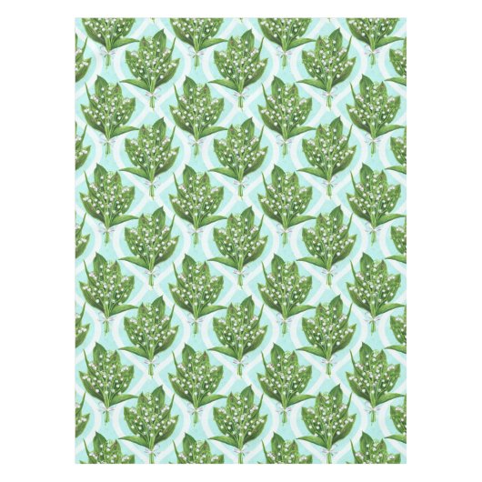 青の谷の花のユリの花束 テーブルクロス (正面)