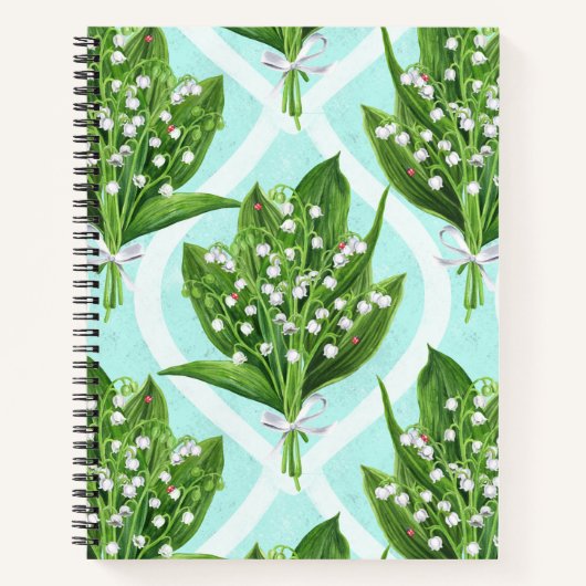 青の谷の花のユリの花束 ノートブック (正面)
