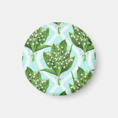 青の谷の花のユリの花束 マグネット (正面)