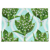 青の谷の花のユリの花束 ラージペーパーバッグ (正面)