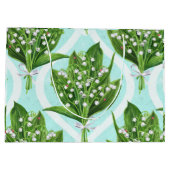 青の谷の花のユリの花束 ラージペーパーバッグ (裏面)