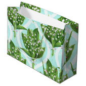 青の谷の花のユリの花束 ラージペーパーバッグ (正面アングル)