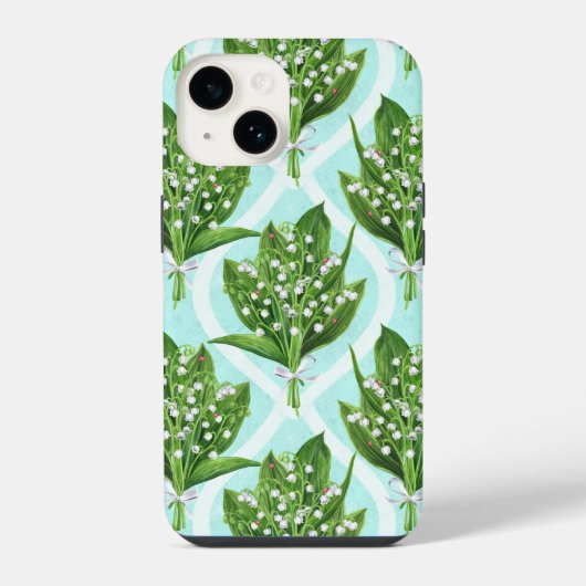 青の谷の花のユリの花束 iPhoneケース (裏面)