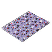 青の赤いハート付きポープリント ノートブック (左側)