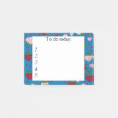 青の赤とピンクのイチゴに注意 ポストイット (正面)