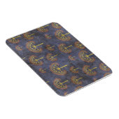 青の赤と金ゴールドのグランジ木 マグネット (右側)