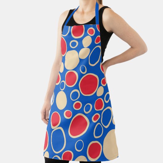 青の赤と青の点 エプロン (インサイチュ)