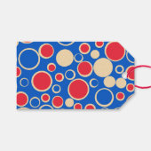 青の赤と青の点 ギフトタグ (正面(横))