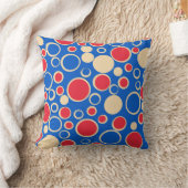 青の赤と青の点 クッション (ブランケット)