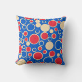 青の赤と青の点 クッション (正面)