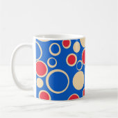青の赤と青の点 コーヒーマグカップ (左)