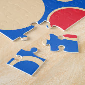 青の赤と青の点 ジグソーパズル (側面)