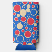 青の赤と青の点 スリム缶クーラー (裏面)