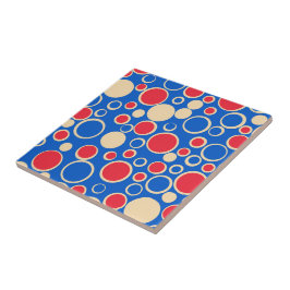 青の赤と青の点 タイル