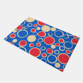 青の赤と青の点 ドアマット (アングル)