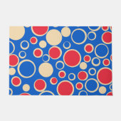 青の赤と青の点 ドアマット (正面)